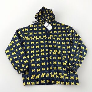 Michigan Wolverines Zip Up Hooded Jacket Mens M All Over Print Hoodie AOP NEW
